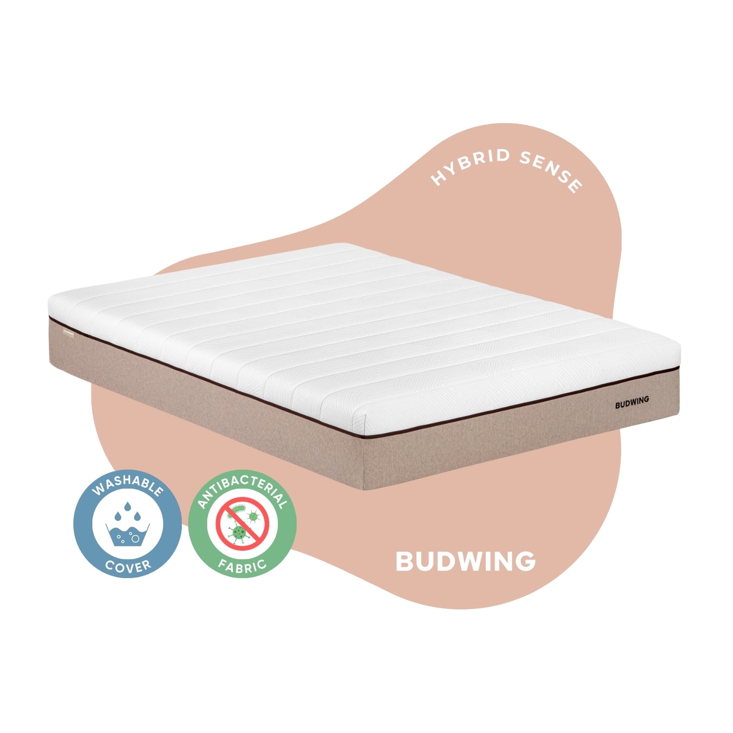 Colchão Hybrid Sense com molas ensacadas, espuma viscoelástica e capa lavável antibacteriana